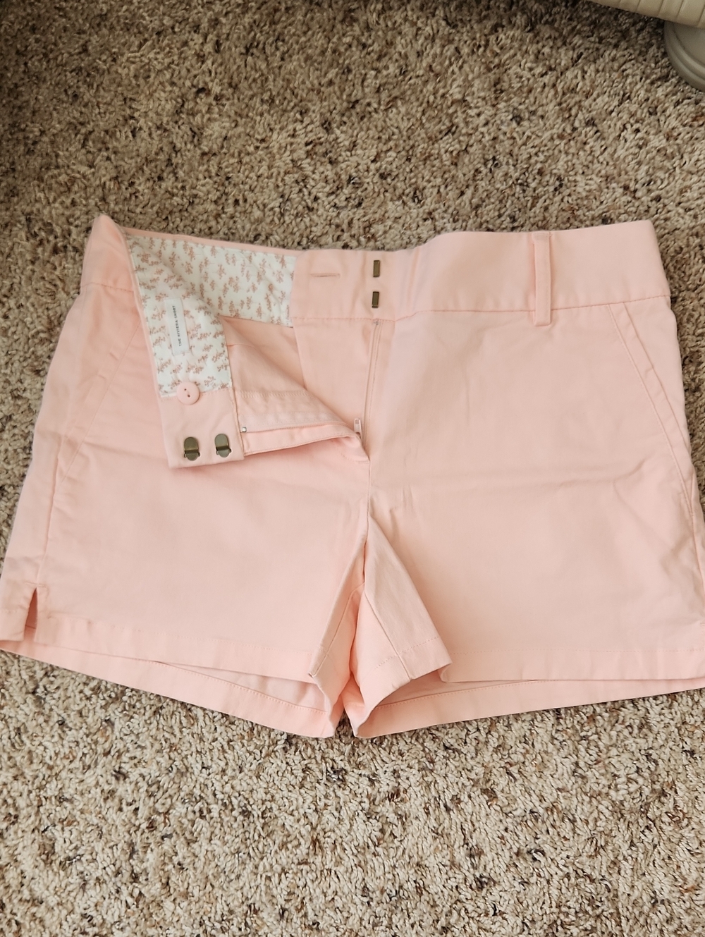 LOFT Light Pink High-Rise Cotton Blend Shorts